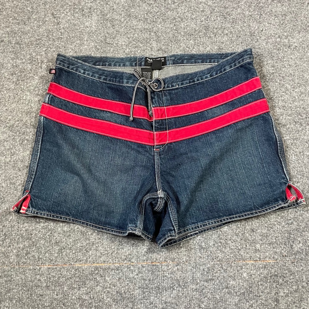 Polo Jeans Co Ralph Lauren Shorts Womens Size 12 Red Stripe Yachting Sailing USA